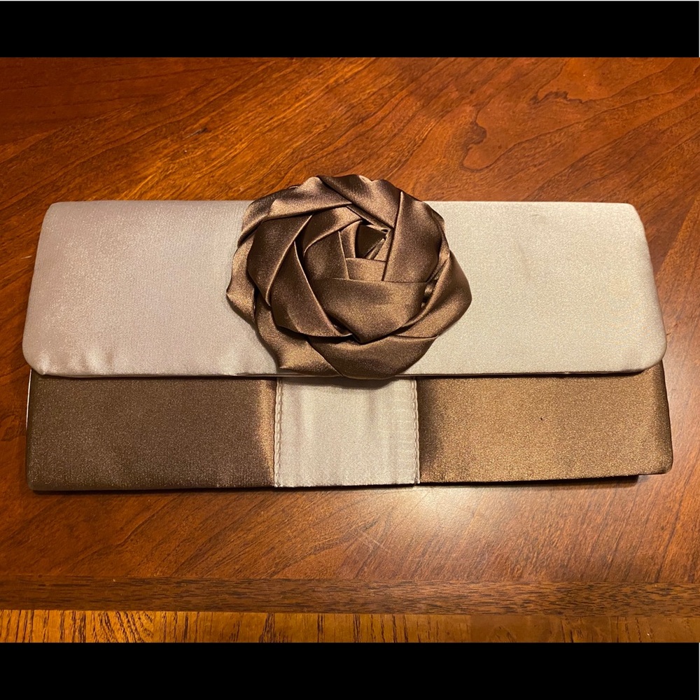 Carmel and Brown Clutch Purse w/ Strap